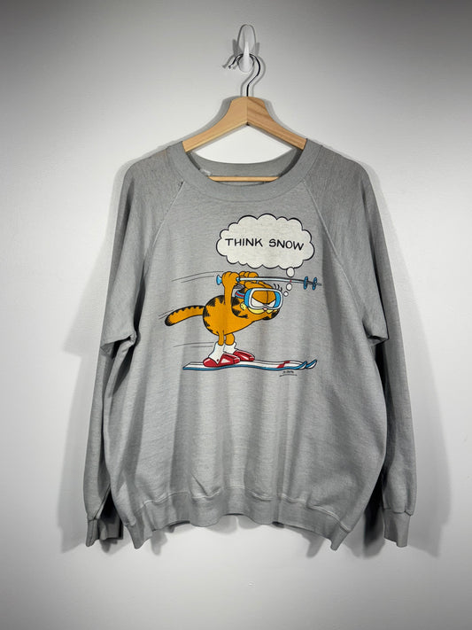 Garfield Think Snow Crewneck 80s