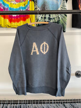 Load image into Gallery viewer, 1960s Alpha Phi flock print sweatshirt size L