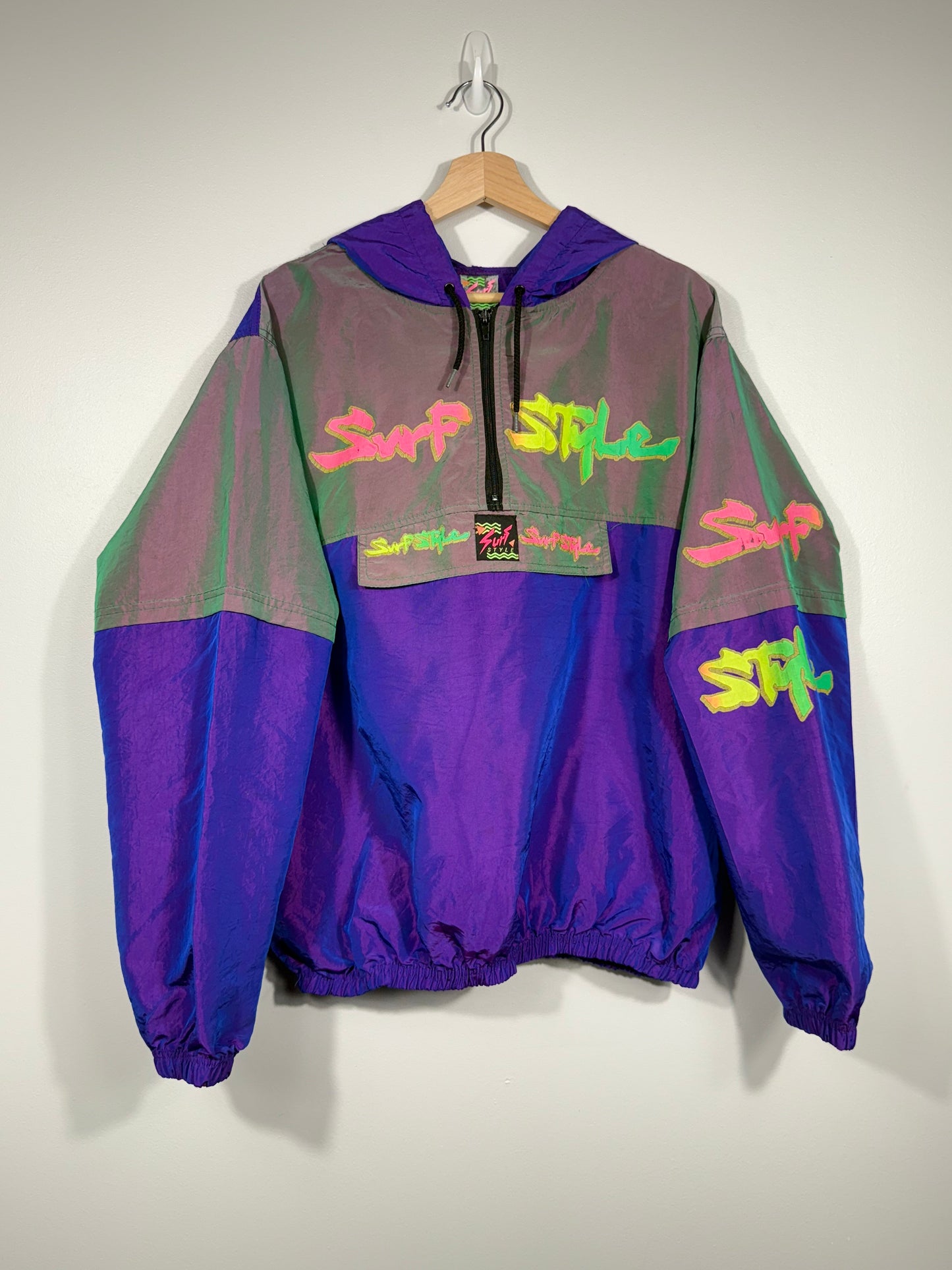 Surf Style Quarter Zip Windbreaker 90s