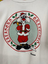 Load image into Gallery viewer, 1992 Sylvester the Cat Season Greetings Looney Tunes double sided sweatshirt size Large