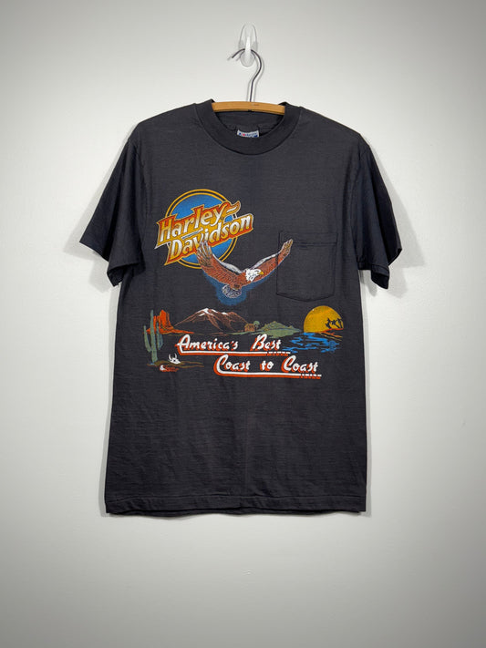 Americas Best Coast to Coast Harley Davidson Shirt 80s