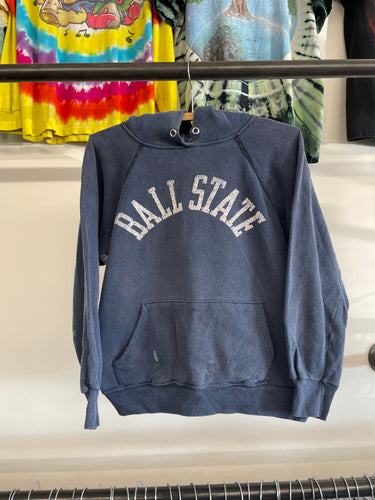 1970s Champion Blue Bar Ball State University hoodie size S