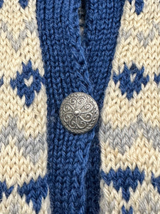 1970s Sundt Norway Fair Isle wool cardigan size L