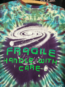 1980s Earth double sided shirt “Fragile, Handle w/ Care” size Large