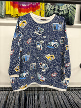 Load image into Gallery viewer, 1980s Comic book print 3/4 sleeve sweatshirt size M