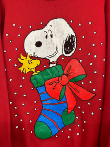 1990s Snoopy stocking sweatshirt size L