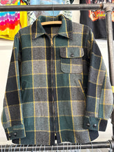 Load image into Gallery viewer, 1960s plaid wool zip up jacket size L