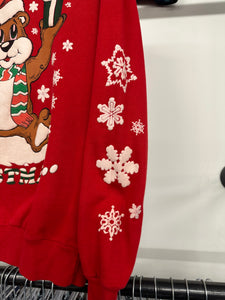 1990 Christmas bear sweatshirt size M
