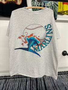 1990s Florida Marlins double sided shirt size L
