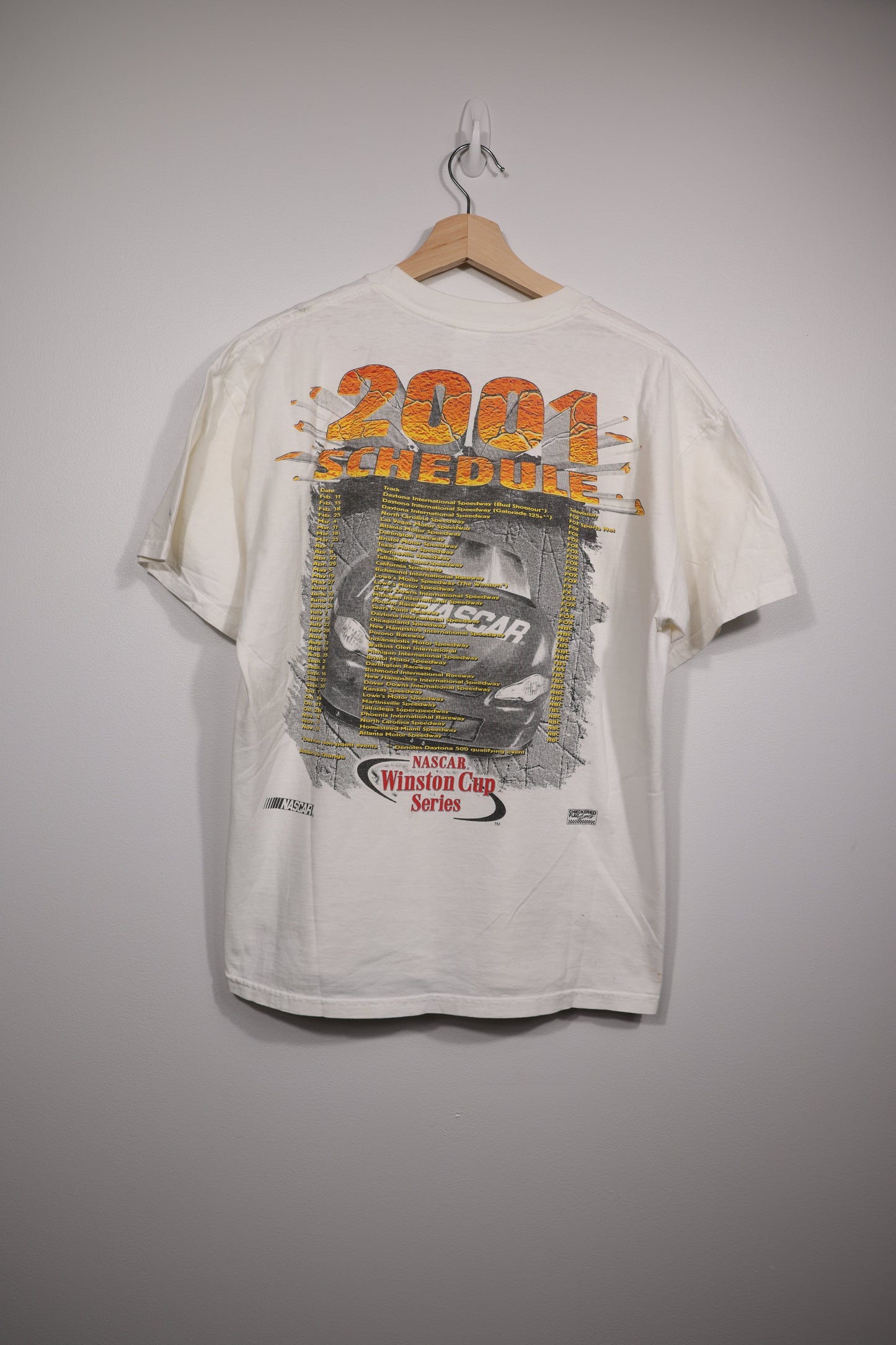 2001 NASCAR Winston Cup Series Schedule Shirt