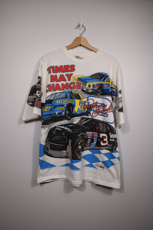 90s Dale Earnhardt AOP ‘Times May Change but the Man Remains the Same’ NASCAR Shirt