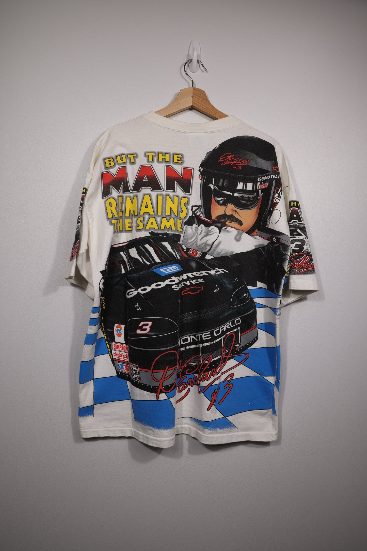 90s Dale Earnhardt AOP ‘Times May Change but the Man Remains the Same’ NASCAR Shirt
